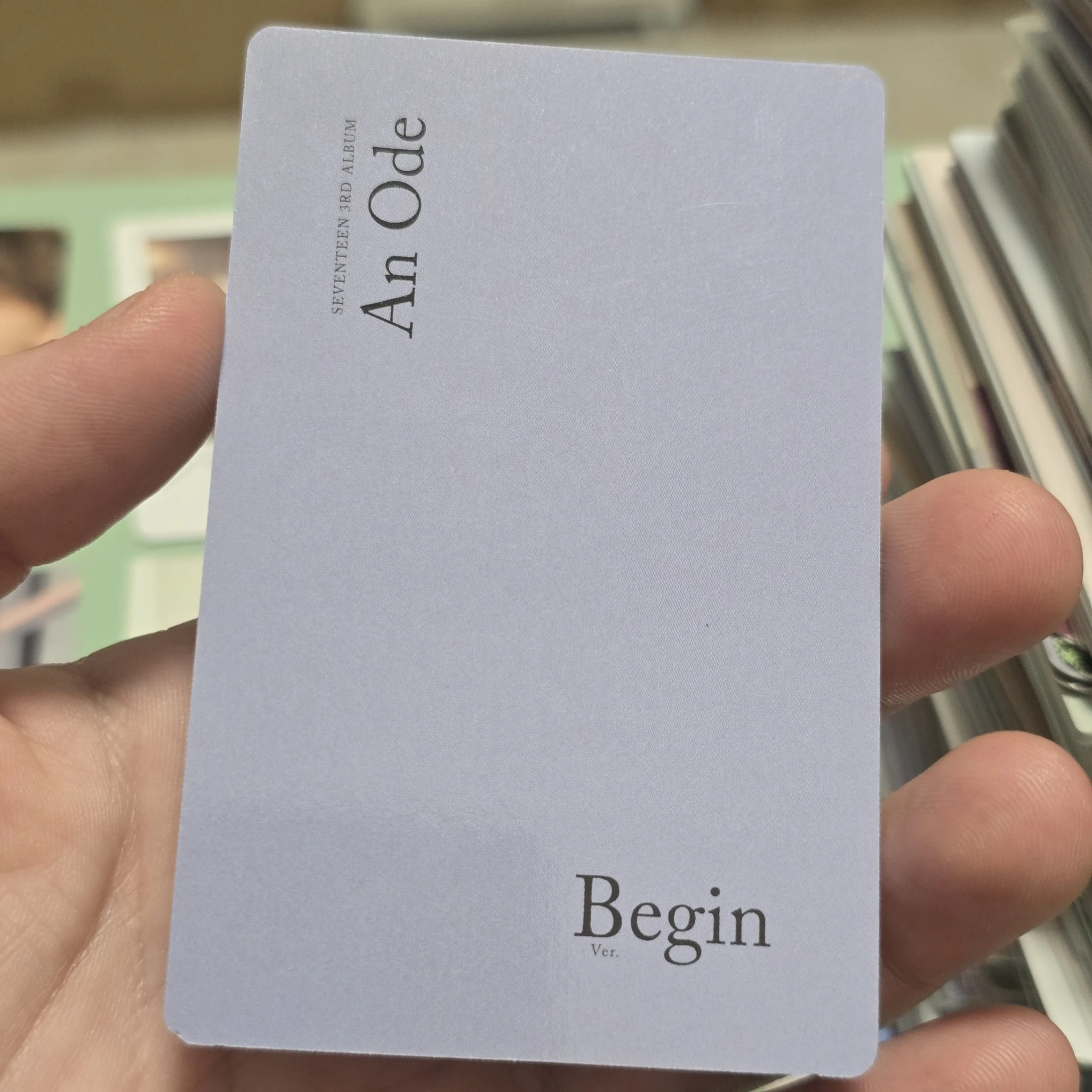 SEVENTEEN Seungkwan SEVENTEEN - Seungkwan - An Ode Album album photocard begin version blue back listing photo 3
