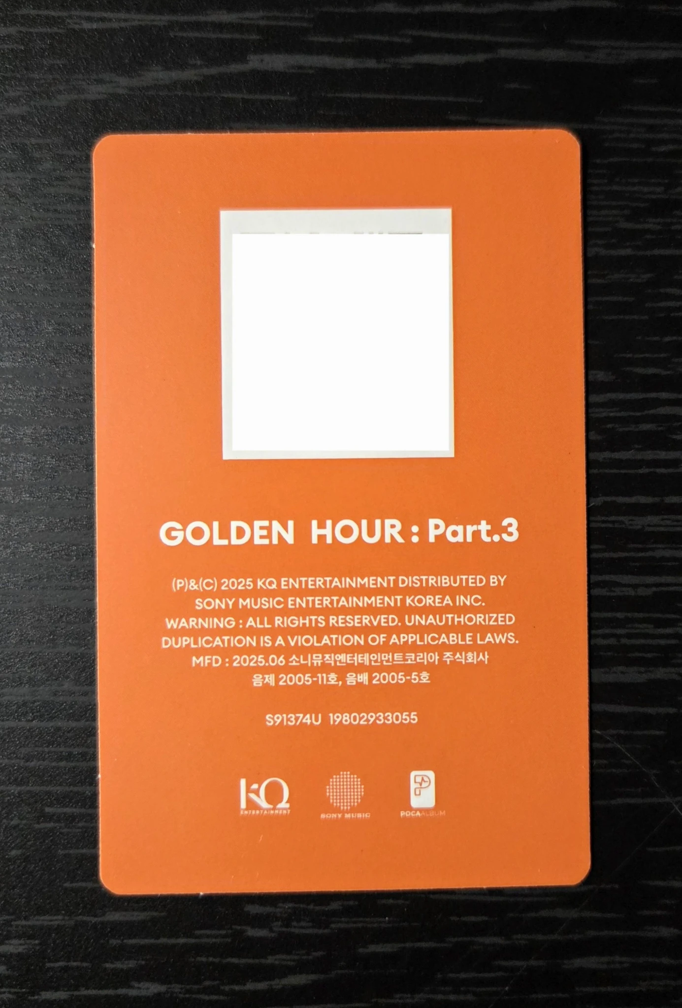 ATEEZ Seonghwa ATEEZ - Seonghwa - Golden Hour : Part.3 Album poca album album photocard qr card version 1 listing photo 3