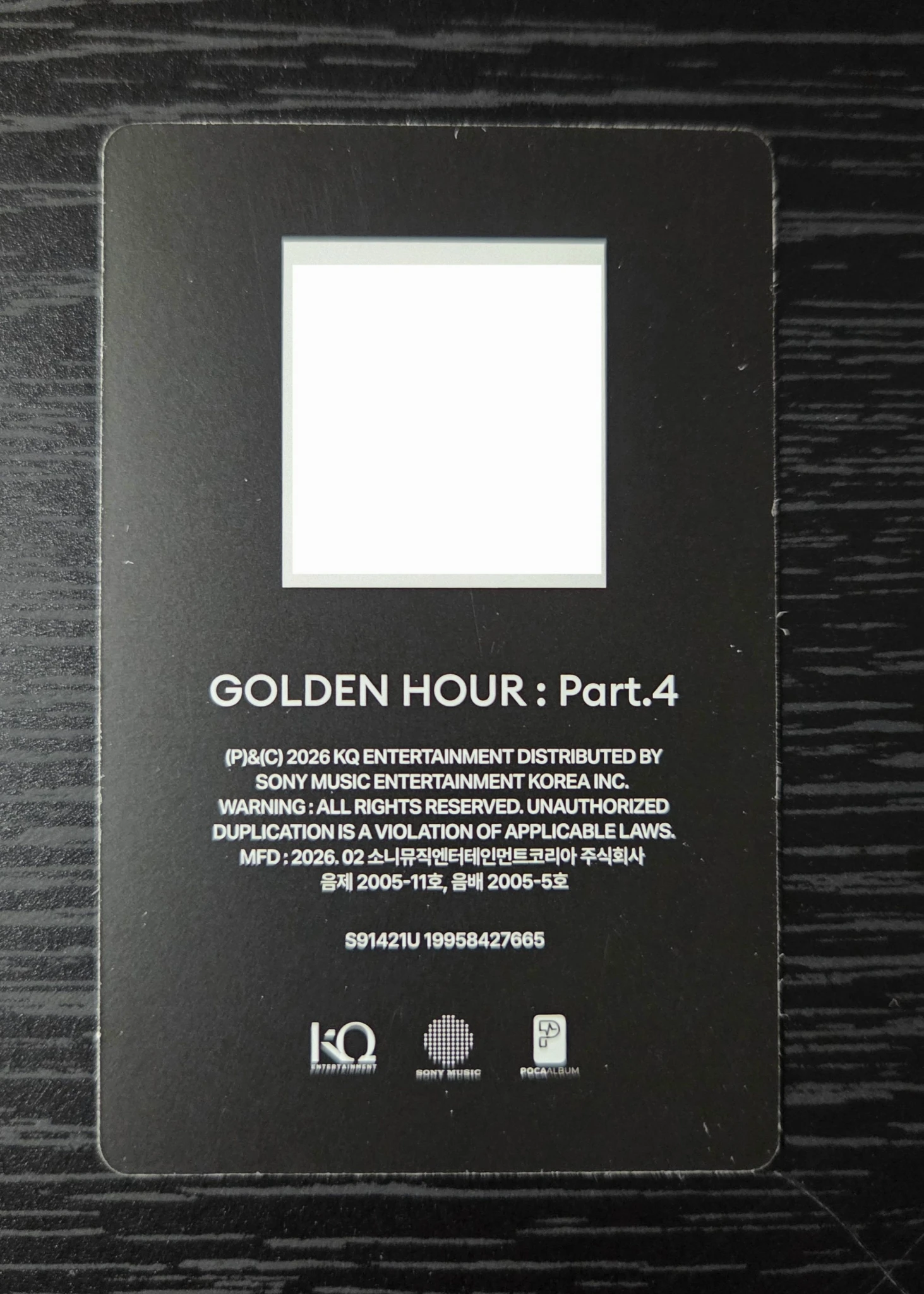 ATEEZ Yeosang ATEEZ - Yeosang - GOLDEN HOUR : Part.4 Album qr card poca album Z version album photocard listing photo 3