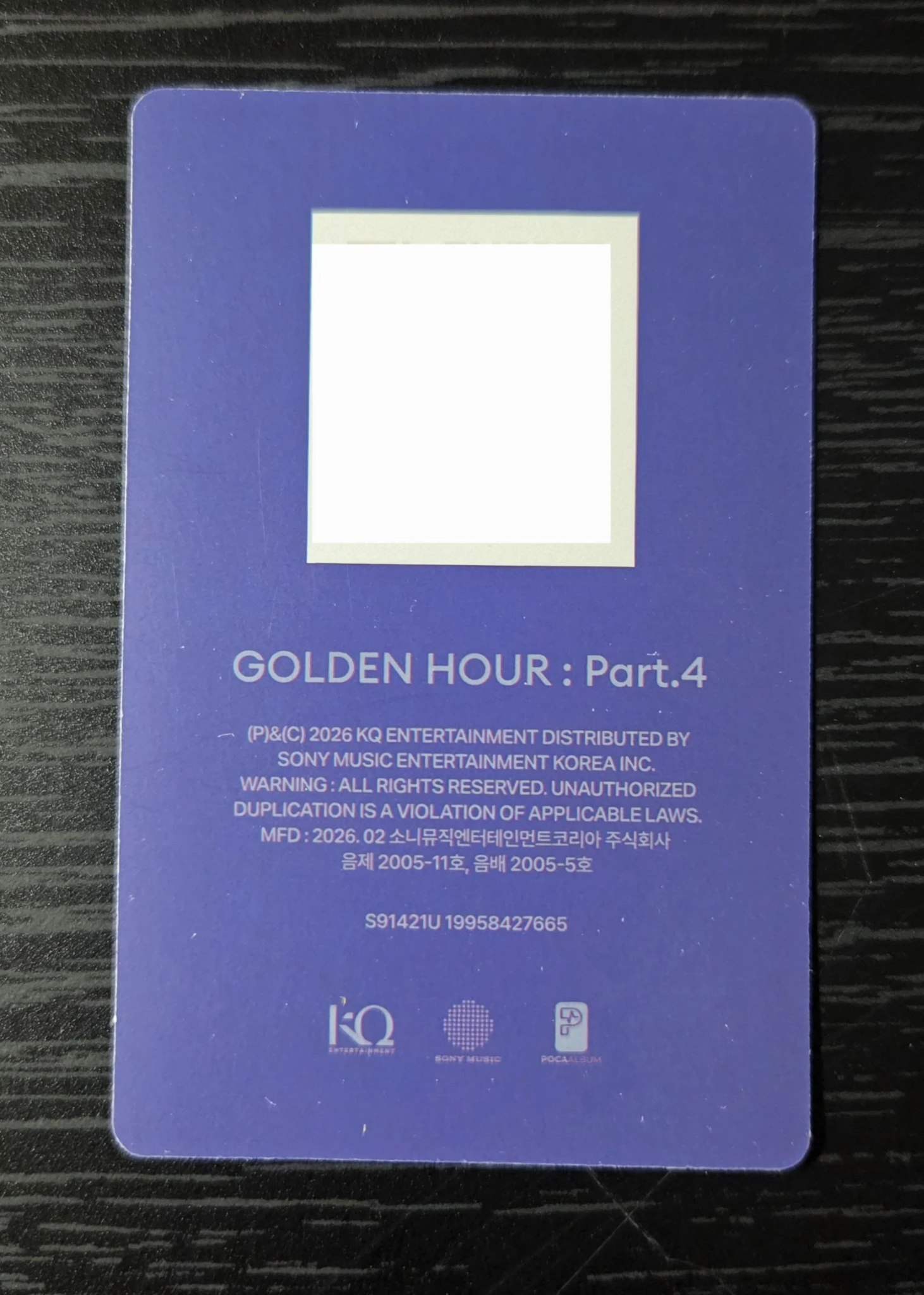 ATEEZ Seonghwa ATEEZ - Seonghwa - Golden Hour : Part.4 Album A version qr card poca album album photocard listing photo 3