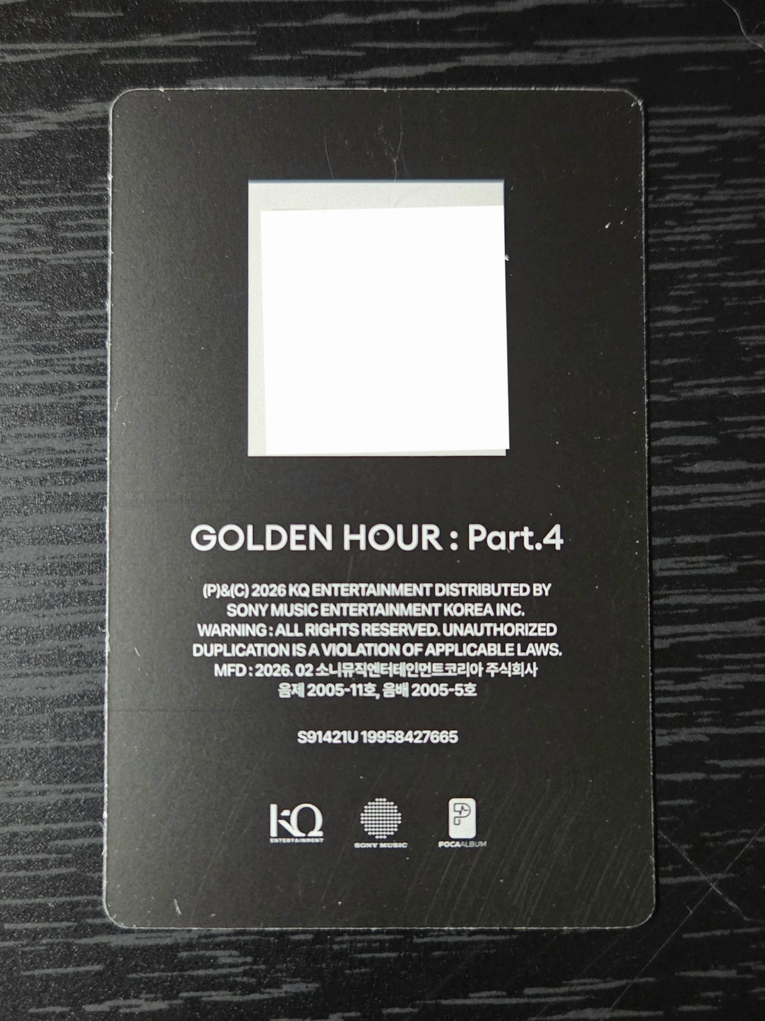 ATEEZ Seonghwa ATEEZ - Seonghwa - Golden Hour : Part.4 Album album photocard qr card listing photo 3