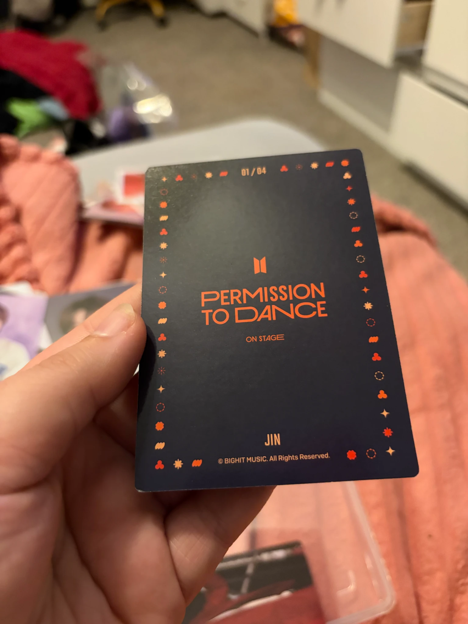 BTS Jin BTS - Jin - Permission To Dance On Stage Tour Event mini photocard seoul version listing photo 3