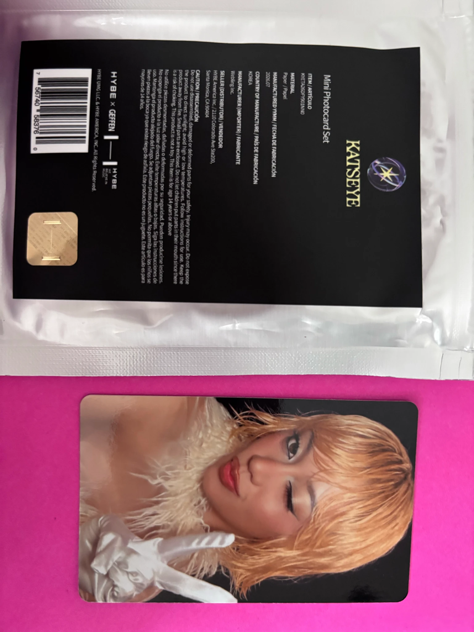 KATSEYE Megan KATSEYE - Megan - THE WILDWORLD TOUR Event mini photocard merch photocard version 2 listing photo 3
