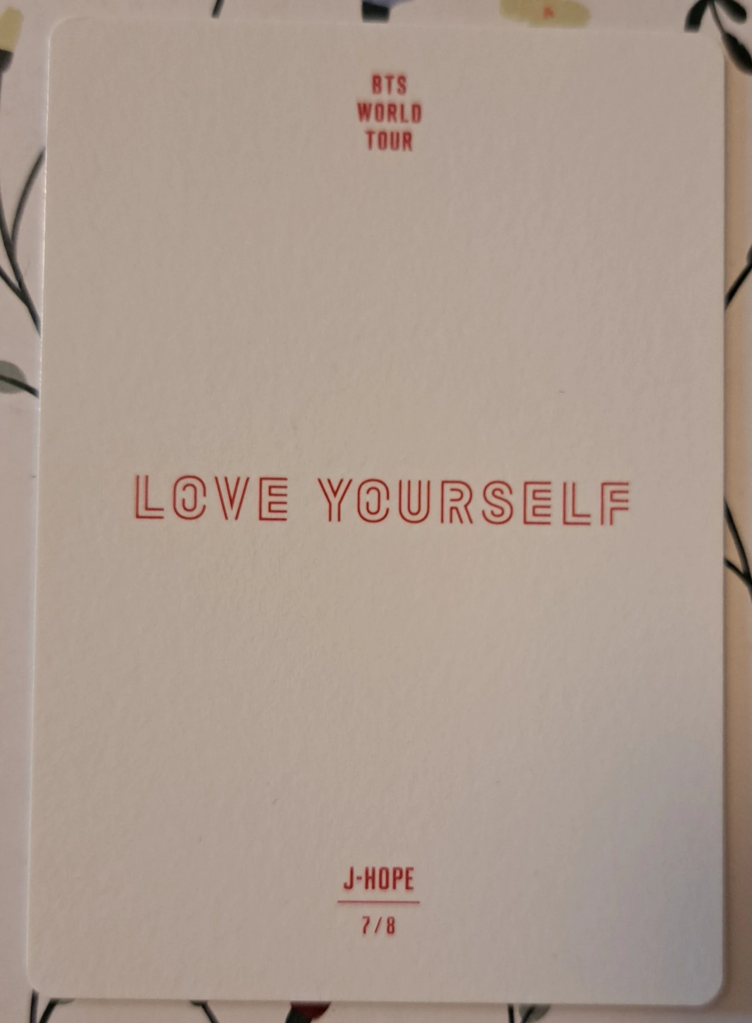 BTS j-hope BTS - j-hope - Love Yourself World Tour Event mini photocard korea listing photo 3