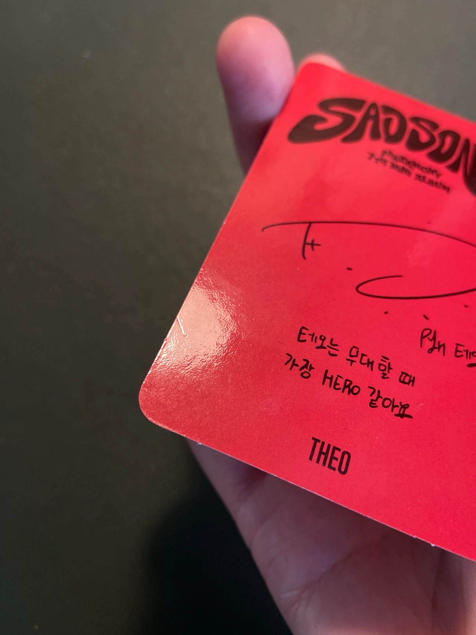 P1Harmony Theo P1Harmony - Theo - Sad Song Album album photocard S version listing photo 3