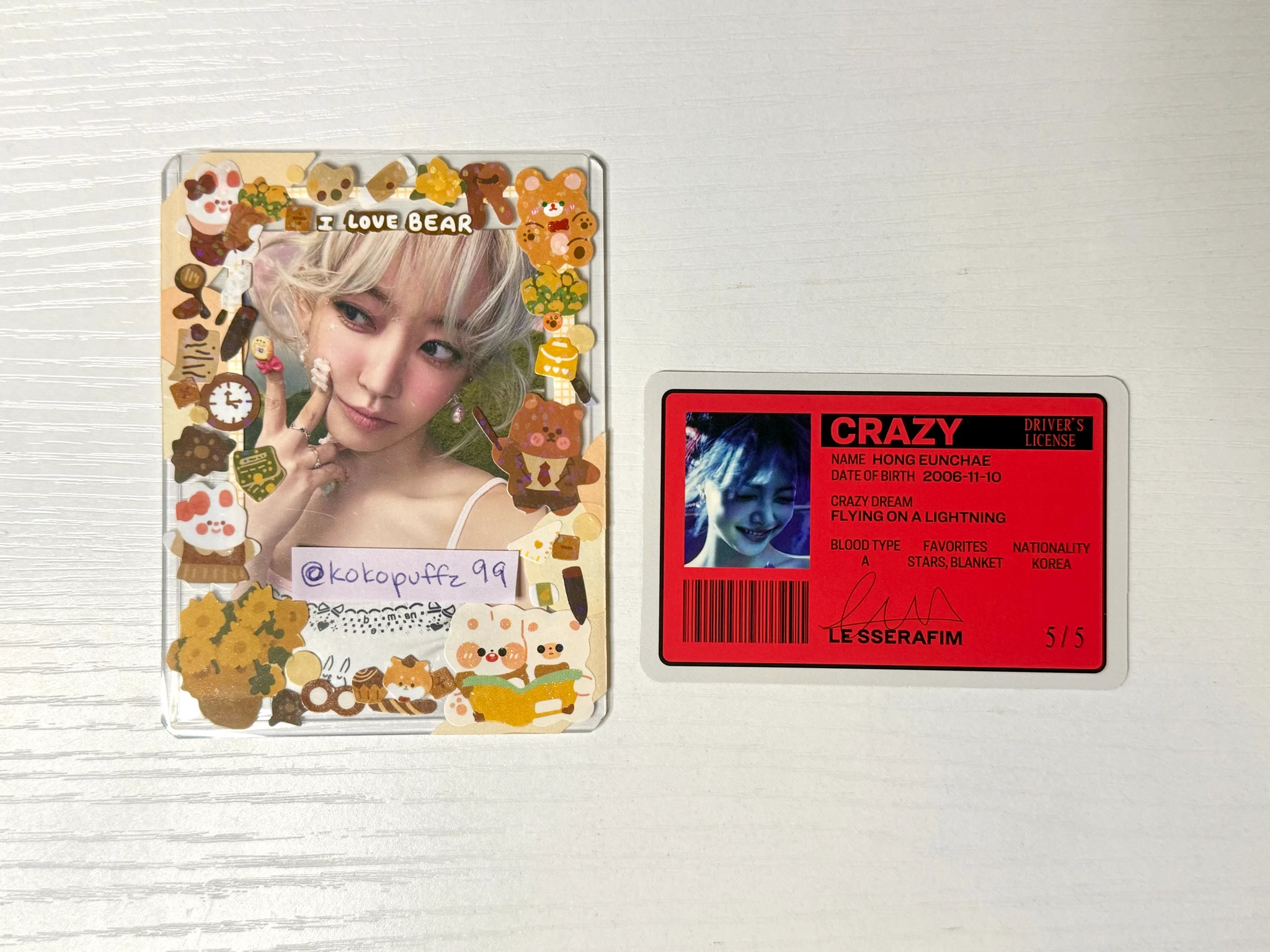 LE SSERAFIM Hong Eunchae LE SSERAFIM - Hong Eunchae - CRAZY Album album photocard thundering cedar version listing photo 4