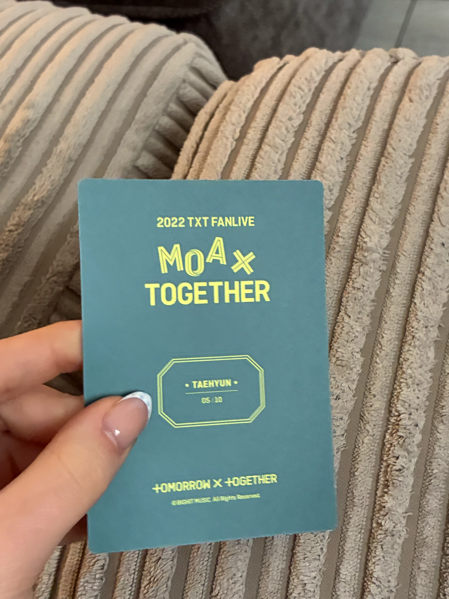 TOMORROW X TOGETHER Taehyun TOMORROW X TOGETHER - Taehyun - 2022 TXT FANLIVE MOA X TOGETHER Event mini photocard listing photo 4
