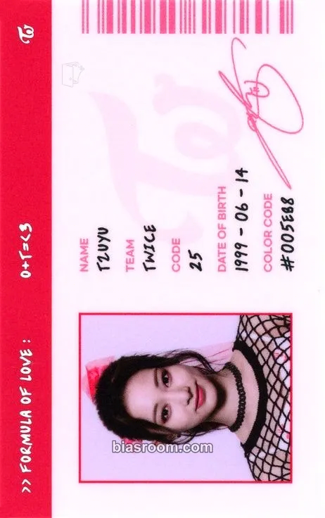 Tzuyu Formula of Love: O+T=<3 Photocard - TWICE - TWICE K-pop photocard