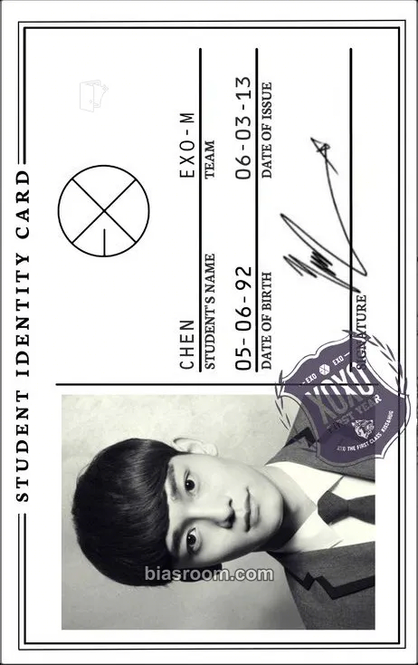 Chen XOXO Photocard - EXO - EXO K-pop photocard