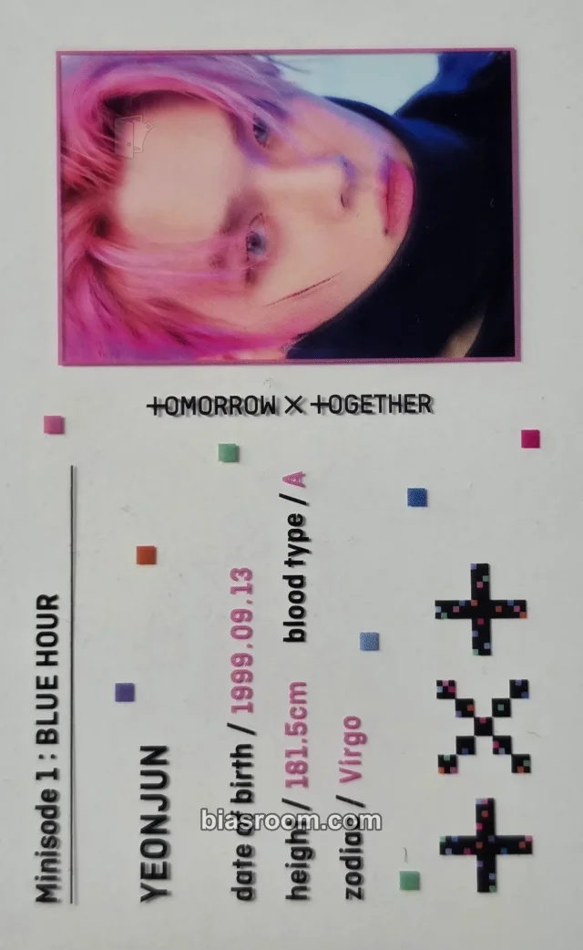 TOMORROW X TOGETHER - Yeonjun - Minisode 1: Blue Hour Album album inclusion vr version album photocard
