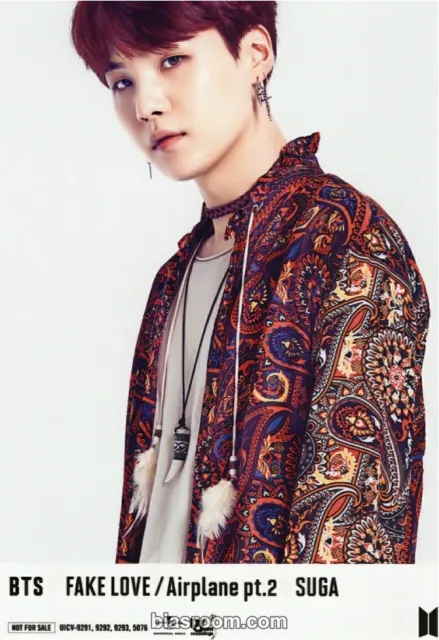 BTS - SUGA - Fake Love / Airplane Pt. 2 Album universal music store pre-order benefit raw photo
