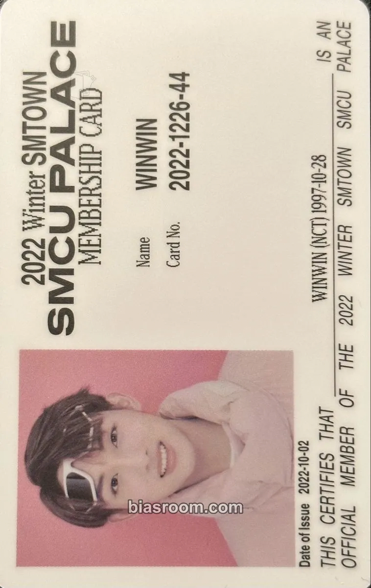 Winwin 2022 Winter SMTOWN: SMCU PALACE Photocard - NCT - NCT K-pop photocard