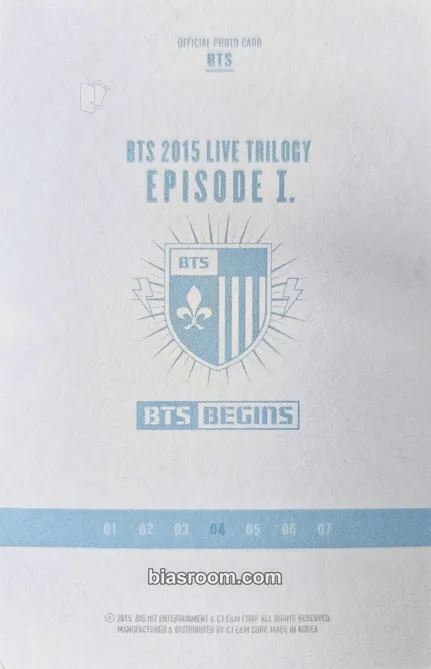 BTS LIVE TRILOGY EPISODE BEGINS 韓国　特典 BTS Live Trilogy Episode I: BTS Begins Photocard - BTS | Bias Room