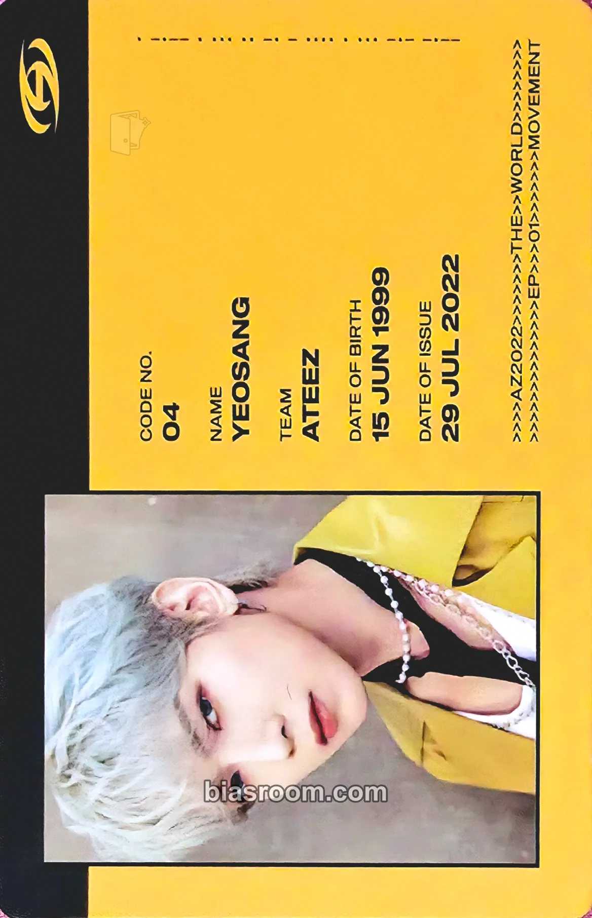Yeosang THE WORLD EP.1 : MOVEMENT Photocard - ATEEZ - ATEEZ K-pop photocard
