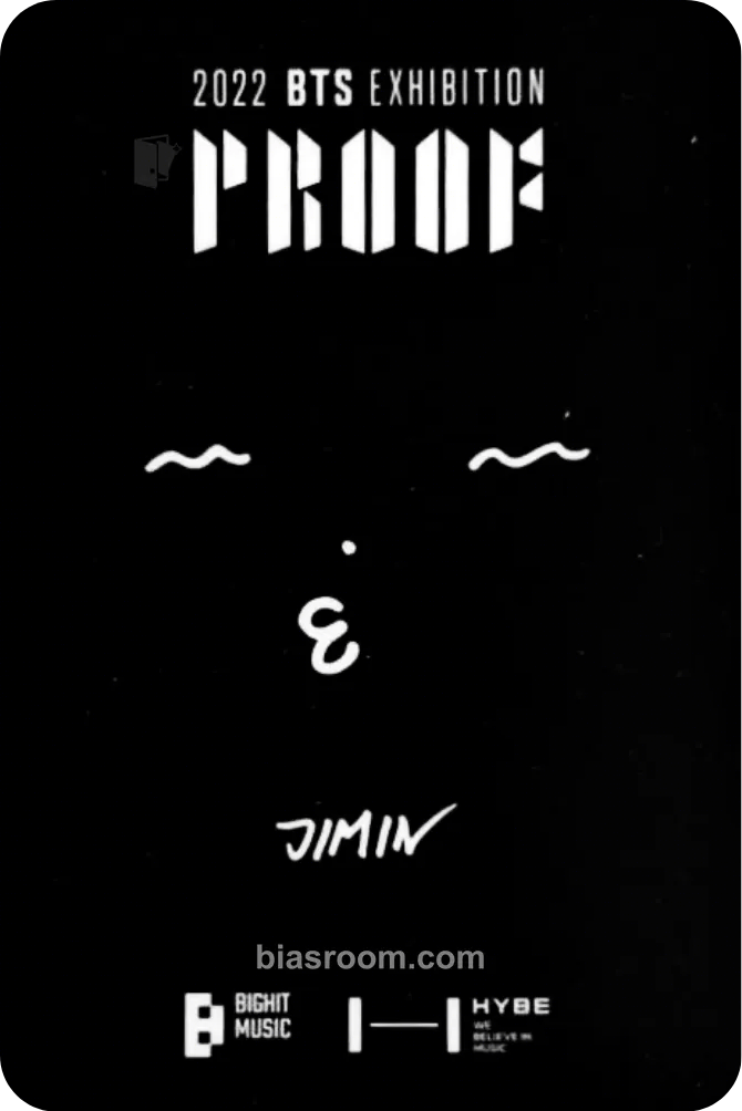 Jimin Proof Exhibition Photocard - BTS - BTS K-pop photocard