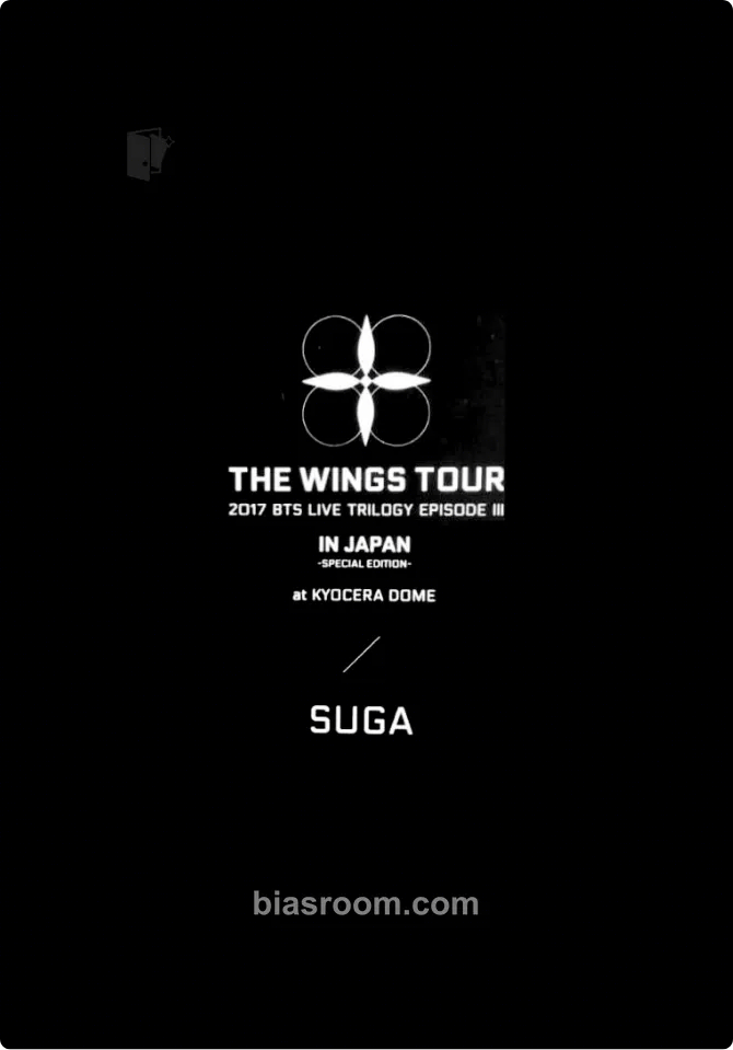 SUGA The Wings Tour in Japan DVD & Bluray Photocard - BTS - BTS K-pop photocard