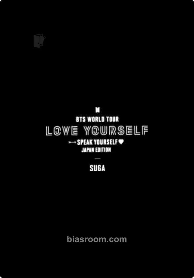 SUGA Speak Yourself Japan DVD & Bluray Photocard - BTS - BTS K-pop photocard