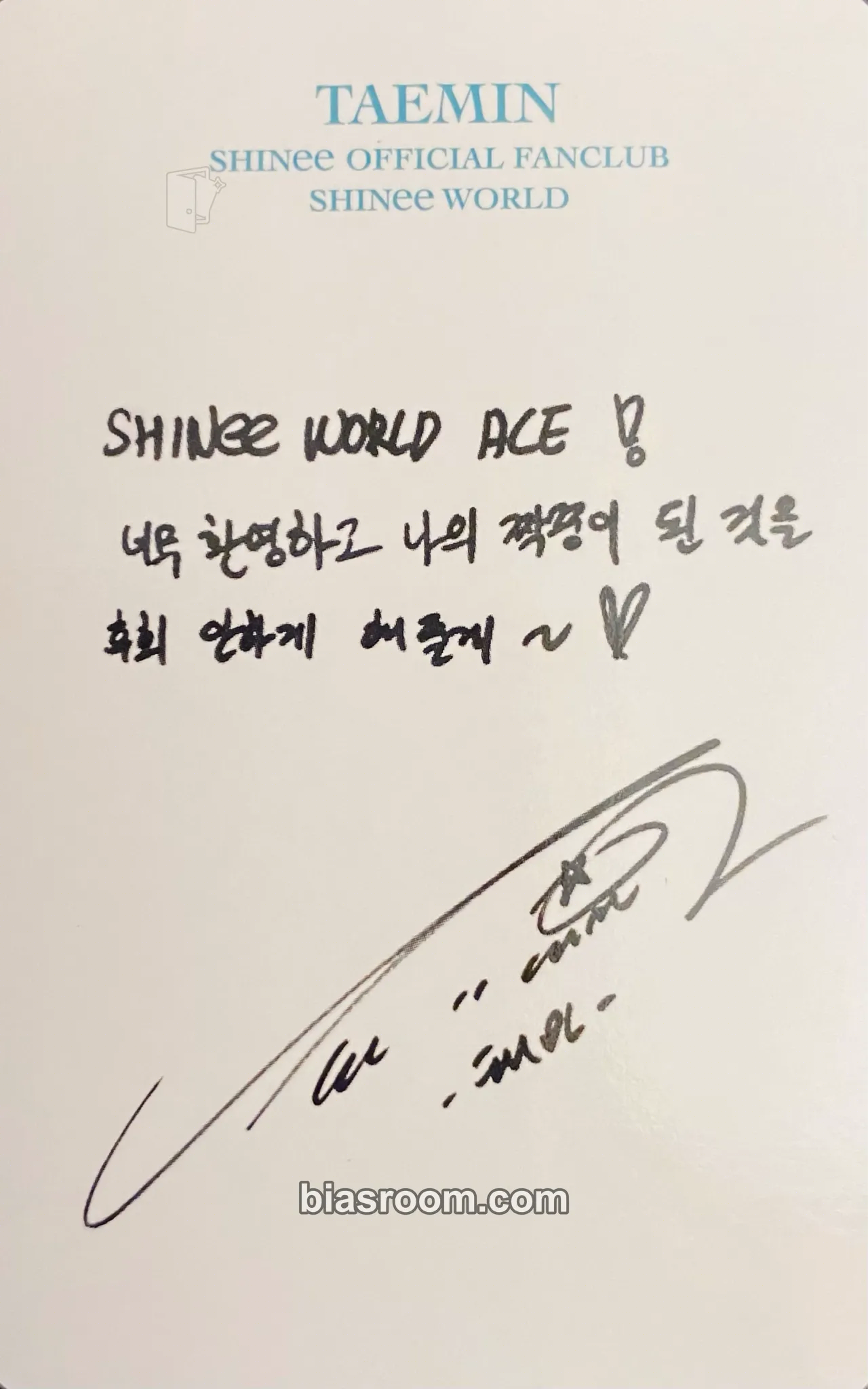 SHINee テミン 韓国　official fanclub world トレカ Taemin SHINee World Official Fanclub Membership Photocard - SHINee