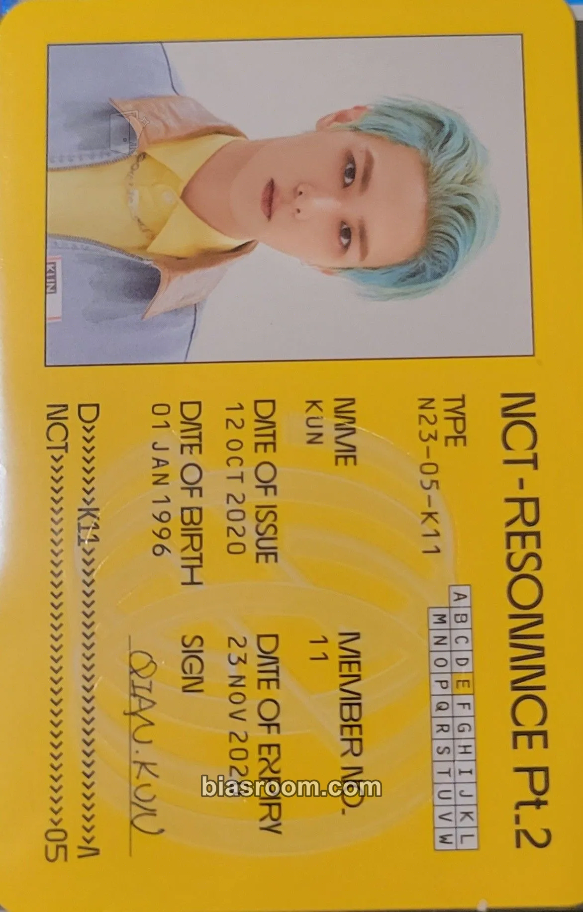Kun NCT 2020 Resonance Pt.2 Photocard - NCT - NCT K-pop photocard