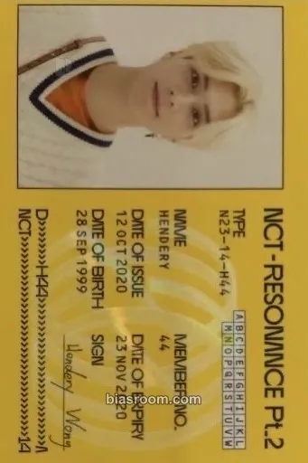 Hendery NCT 2020 Resonance Pt.2 Photocard - NCT - NCT K-pop photocard