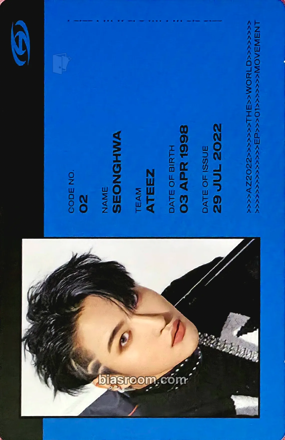 Seonghwa THE WORLD EP.1 : MOVEMENT Photocard - ATEEZ - ATEEZ K-pop photocard