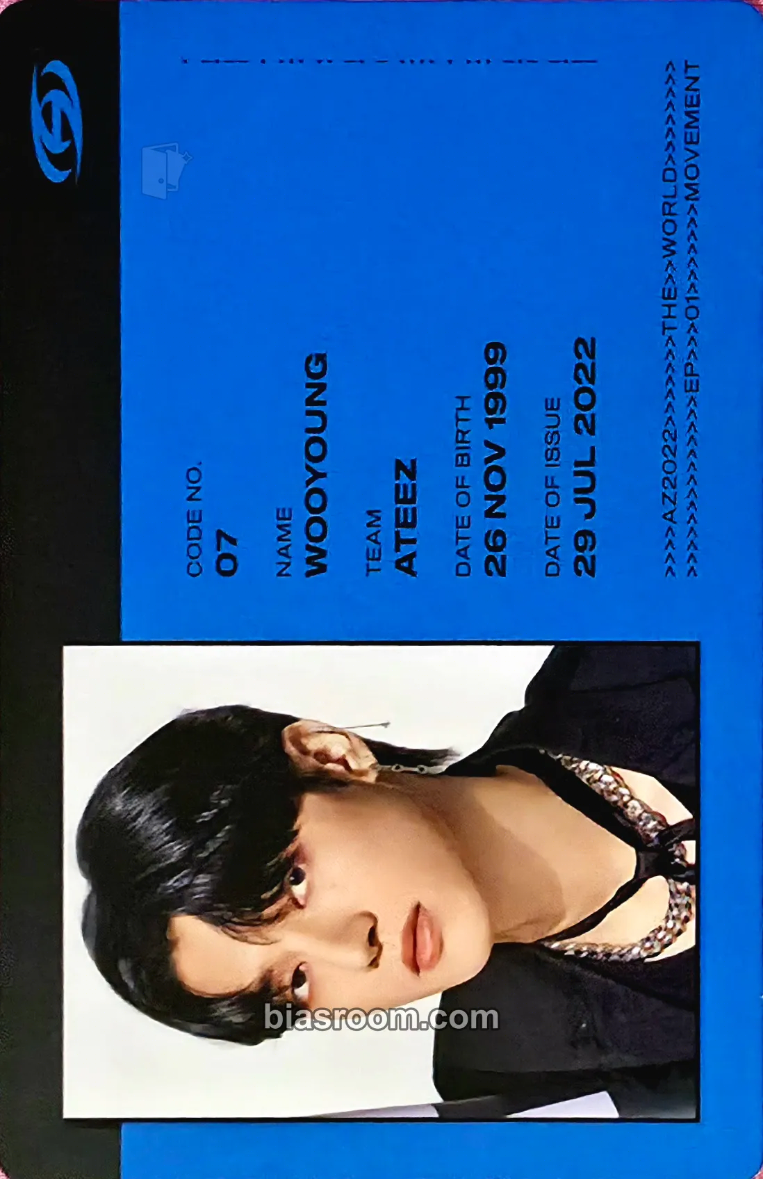 Wooyoung THE WORLD EP.1 : MOVEMENT Photocard - ATEEZ - ATEEZ K-pop photocard