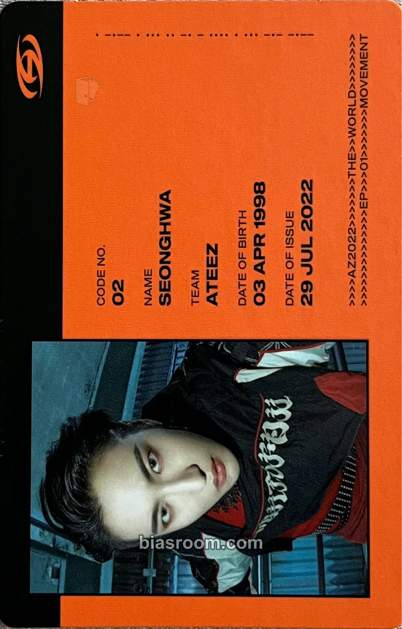 Seonghwa THE WORLD EP.1 : MOVEMENT Photocard - ATEEZ - ATEEZ K-pop photocard