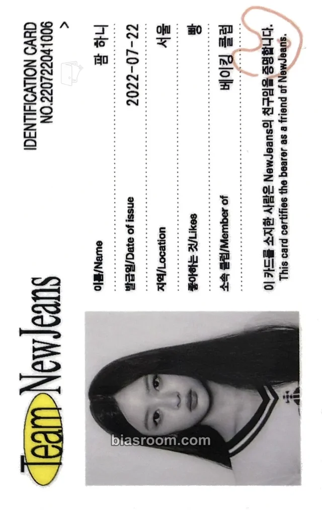 NewJeans - Hanni - New Jeans Album album photocard hanni version id card horizontal
