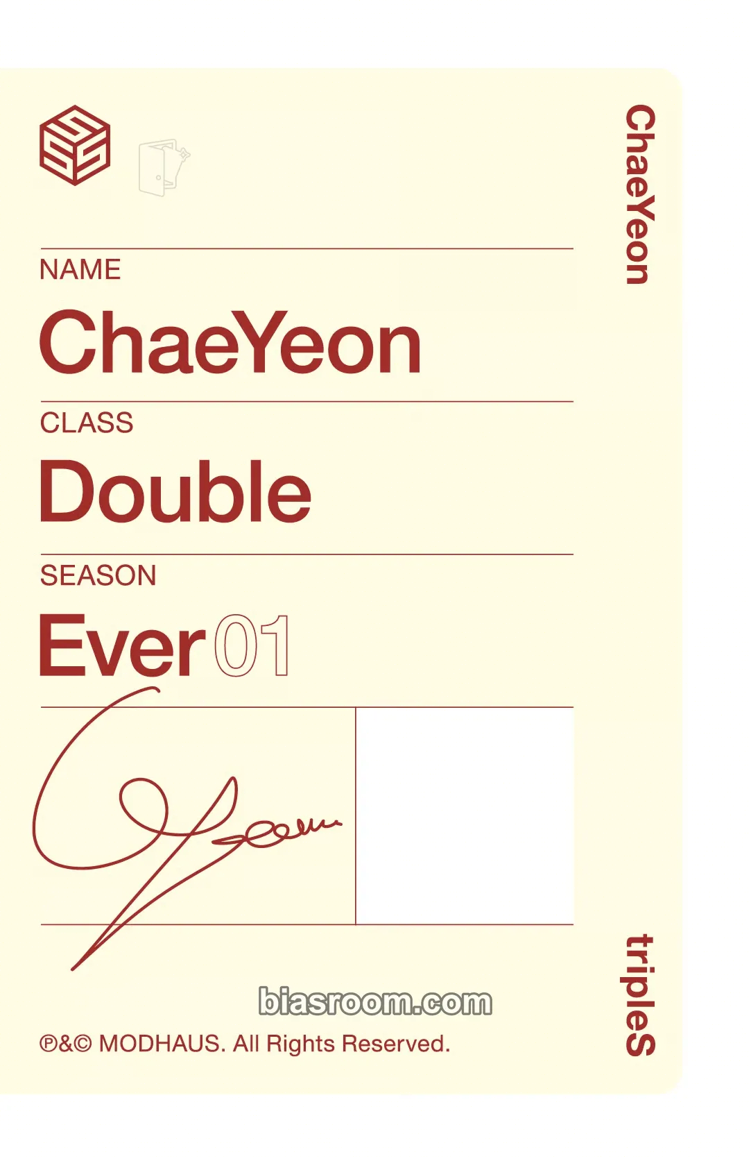Chaeyeon Ever01 Physical Objekts Photocard - tripleS | Bias Room