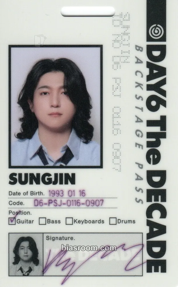 Sungjin The Decade Photocard - DAY6 - DAY6 K-pop photocard