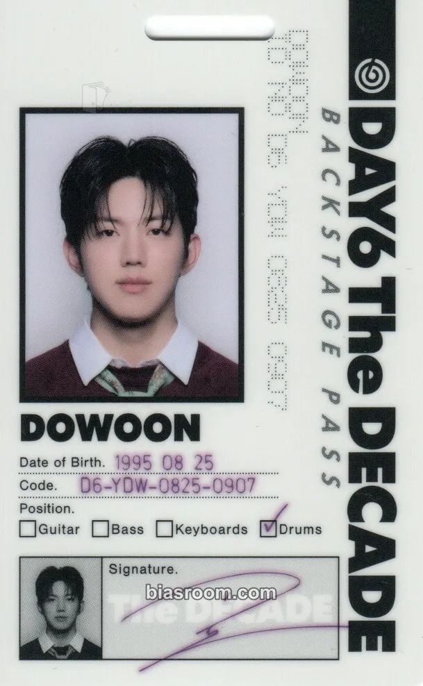 Dowoon The Decade Photocard - DAY6 - DAY6 K-pop photocard