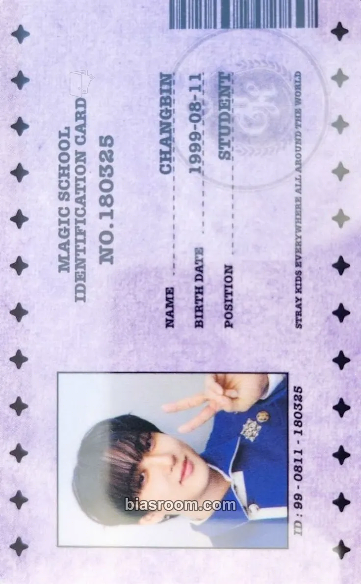 Changbin 4th Fanmeeting - SKZ's Magic School Photocard - Stray Kids - Stray Kids K-pop photocard
