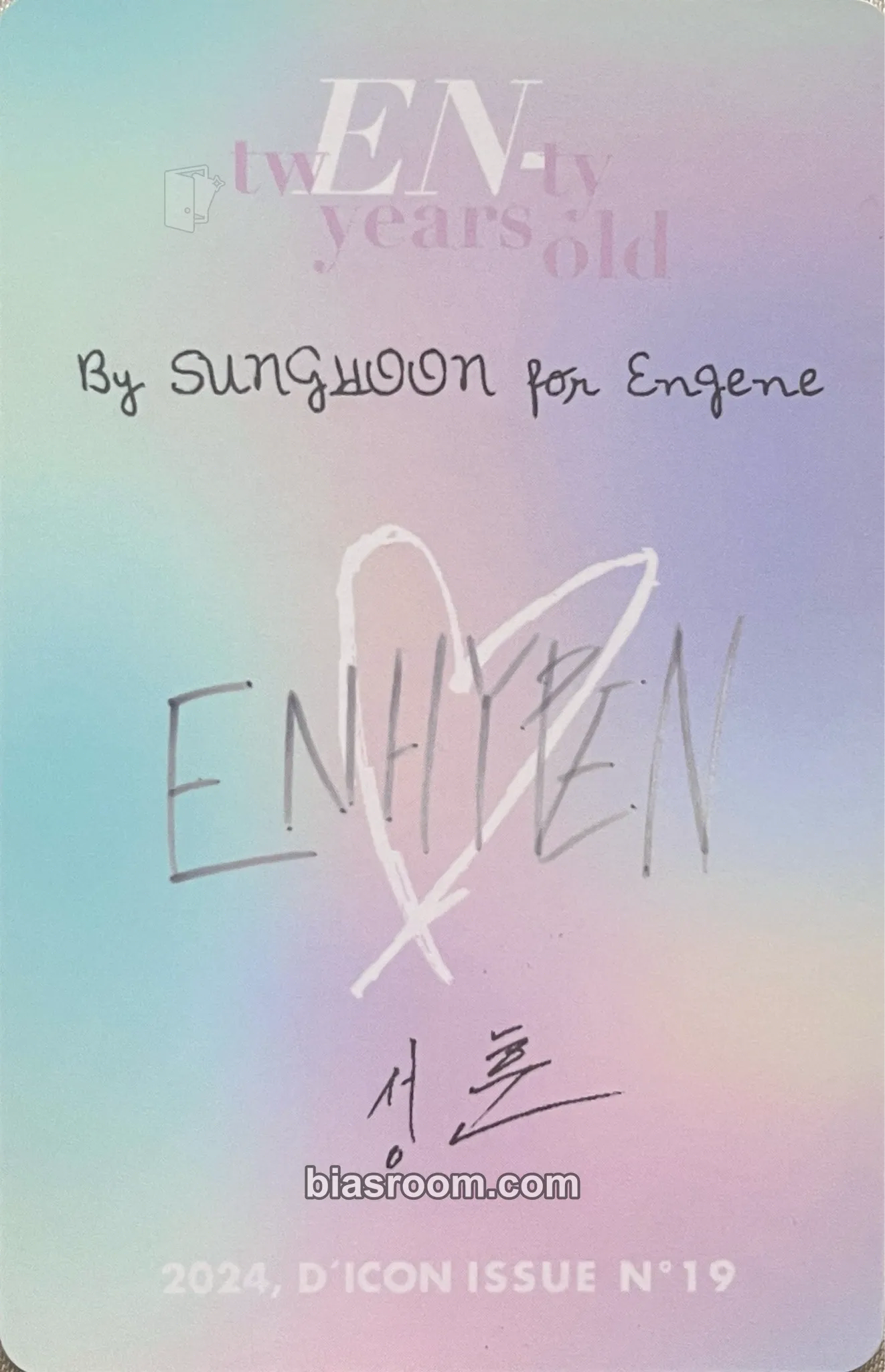 Sunghoon ENHYPEN DICON VOLUME N°19 tw(EN-)ty years old Photocard