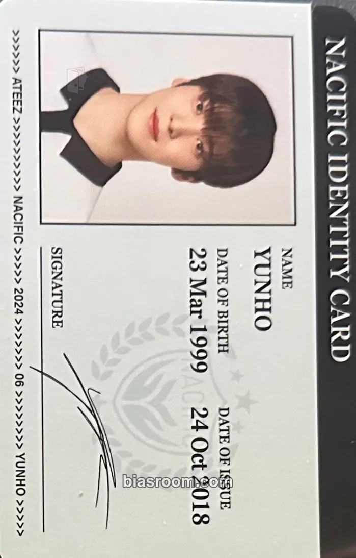 Yunho NACIFIC × ATEEZ Photocard - ATEEZ - ATEEZ K-pop photocard