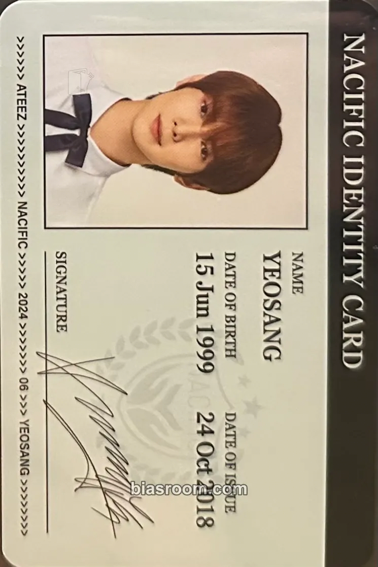 Yeosang NACIFIC × ATEEZ Photocard - ATEEZ - ATEEZ K-pop photocard