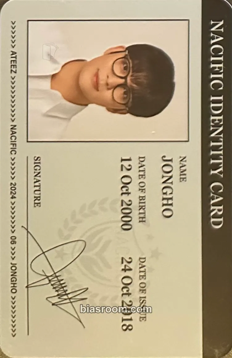 Jongho NACIFIC × ATEEZ Photocard - ATEEZ - ATEEZ K-pop photocard