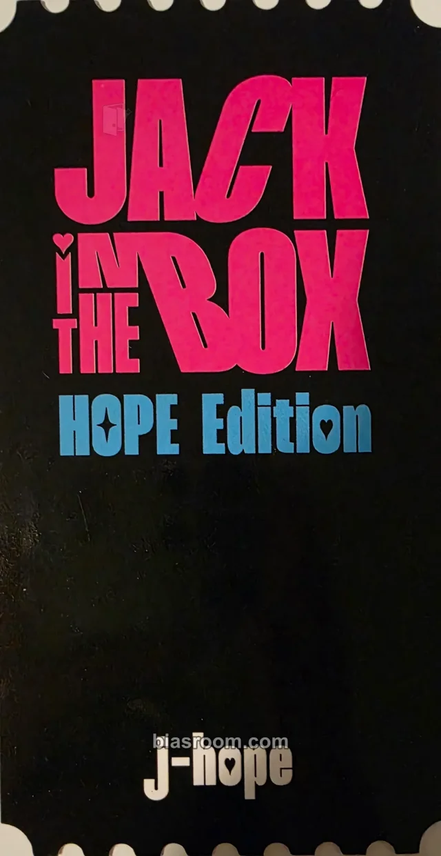 BTS - j-hope - Jack In The Box (Hope Edition) Album yes24 pre-order benefit (pob) ticket