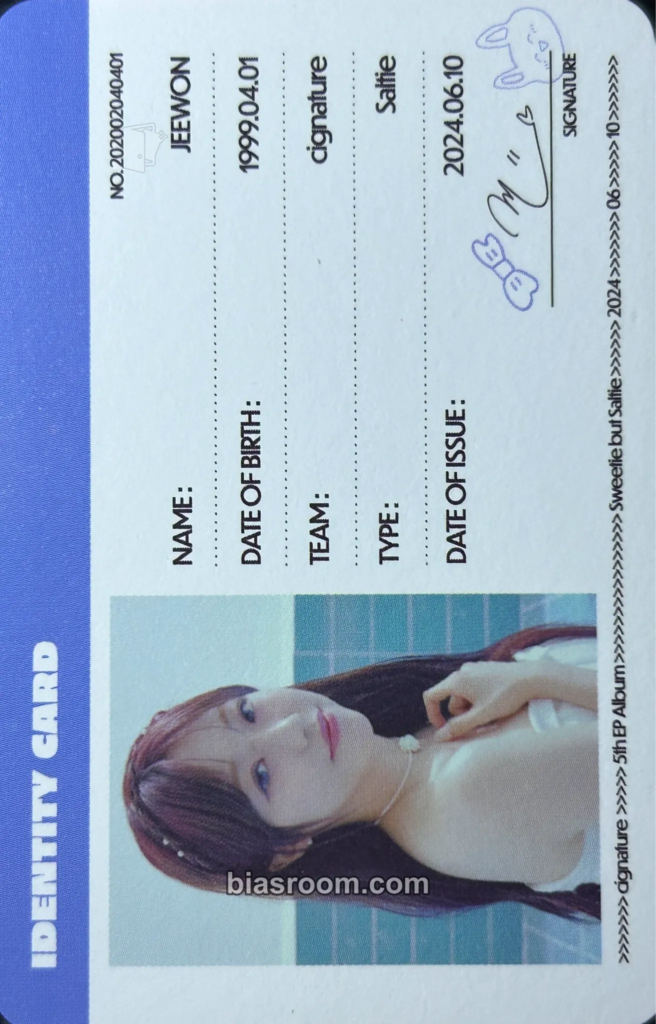 Jeewon Sweetie but Saltie Photocard - cignature - cignature K-pop photocard