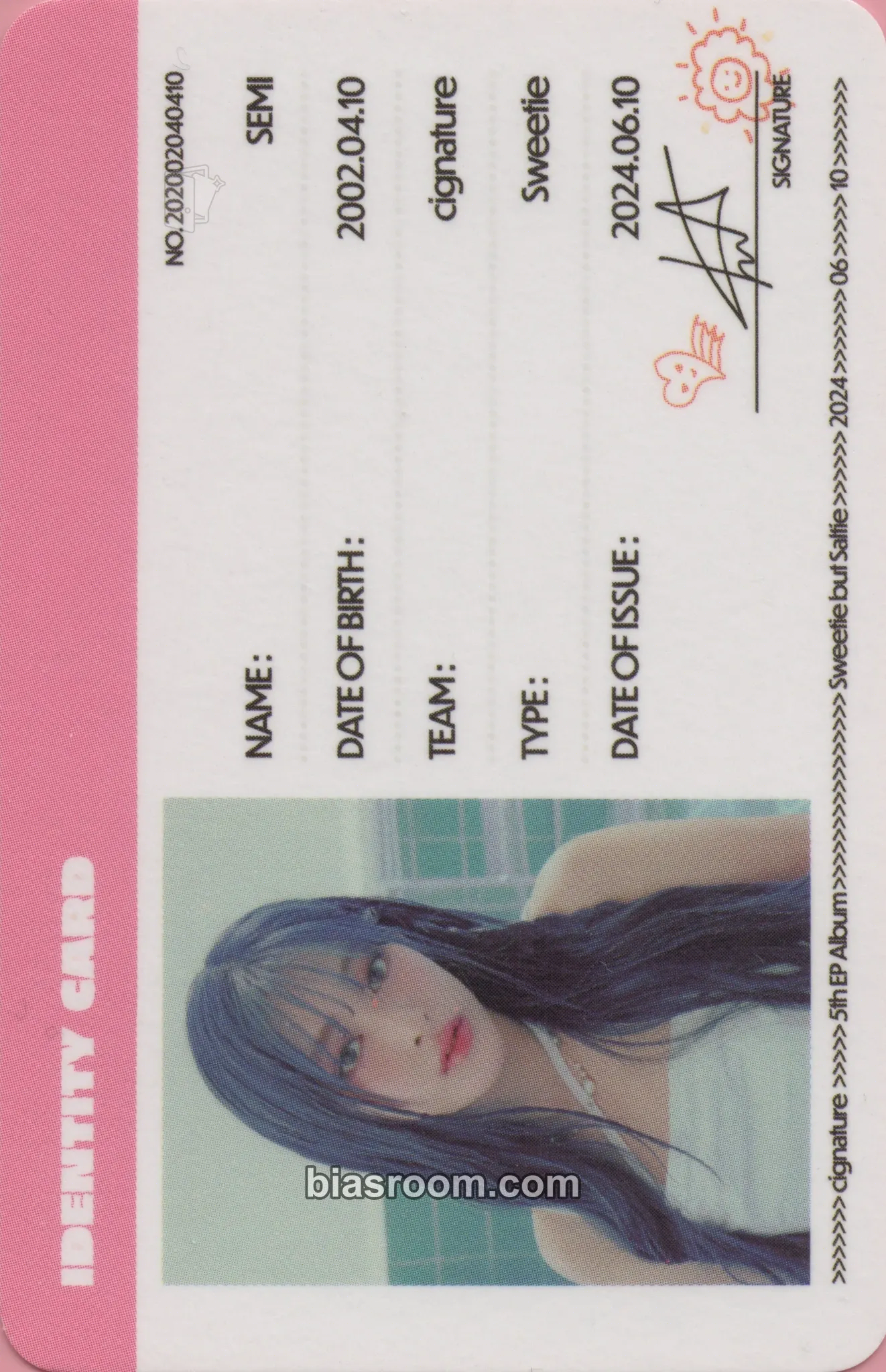 Semi Sweetie but Saltie Photocard - cignature - cignature K-pop photocard