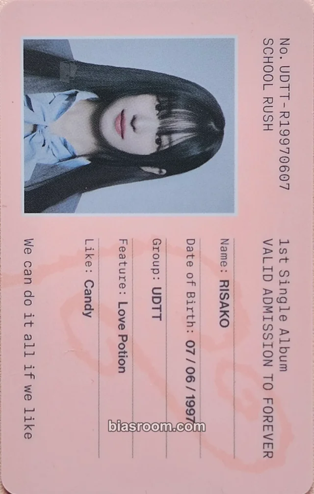 UDTT - Risako - School Rush Album album photocard id card