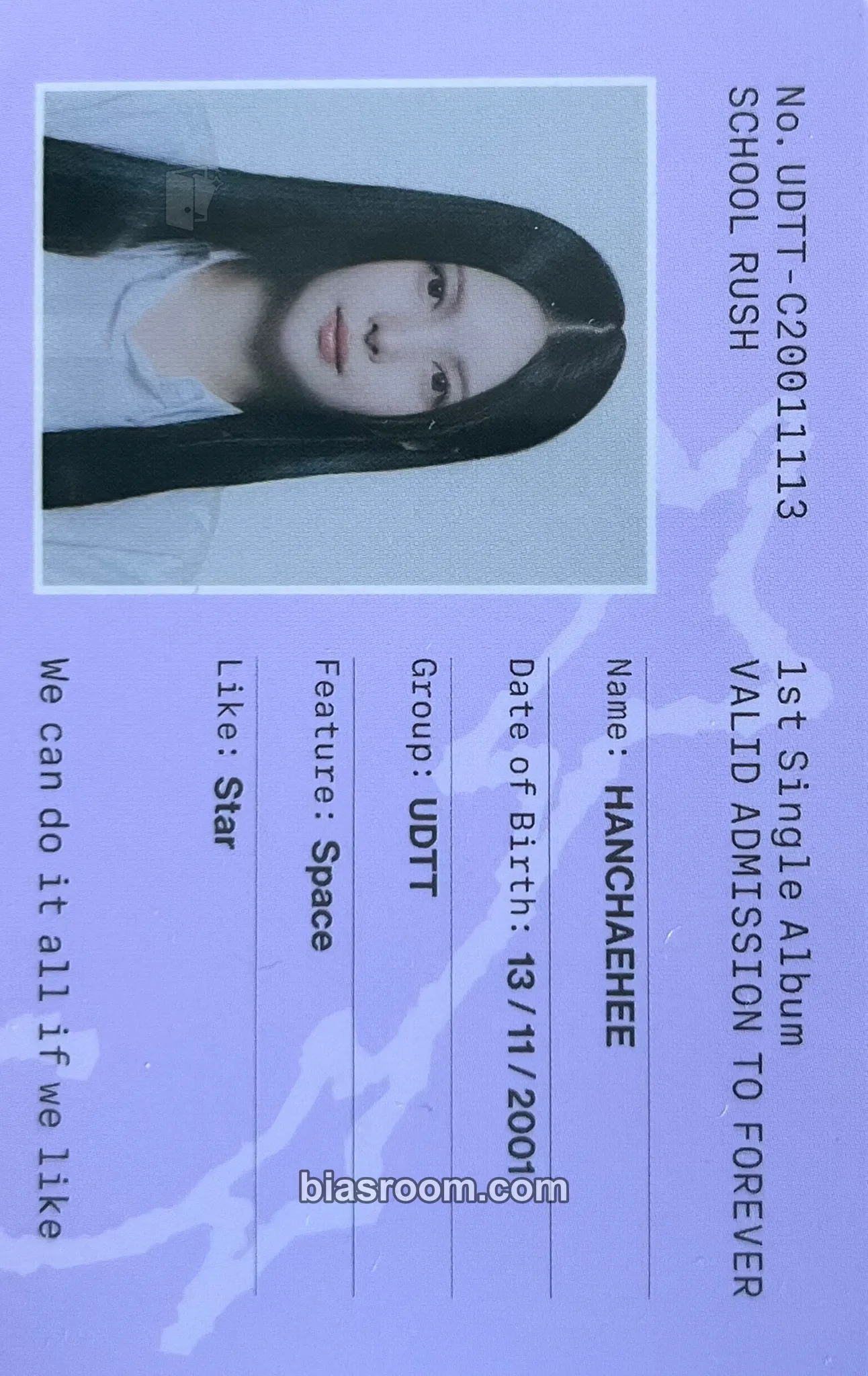 Han Chaehee School Rush Photocard - UDTT - UDTT K-pop photocard