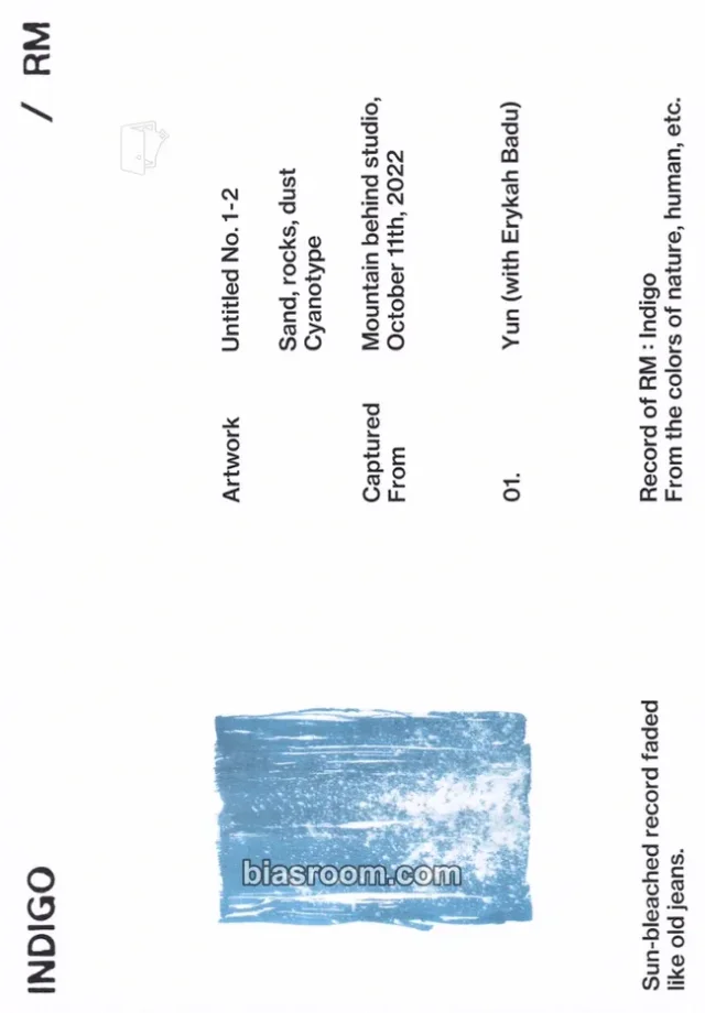 BTS - RM - Indigo Album solo album postcard weverse album version