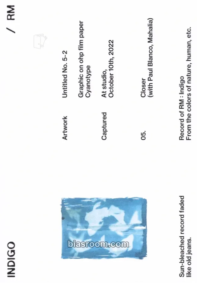 BTS - RM - Indigo Album solo album weverse album version postcard
