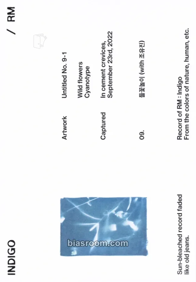 BTS - RM - Indigo Album solo album postcard weverse album version