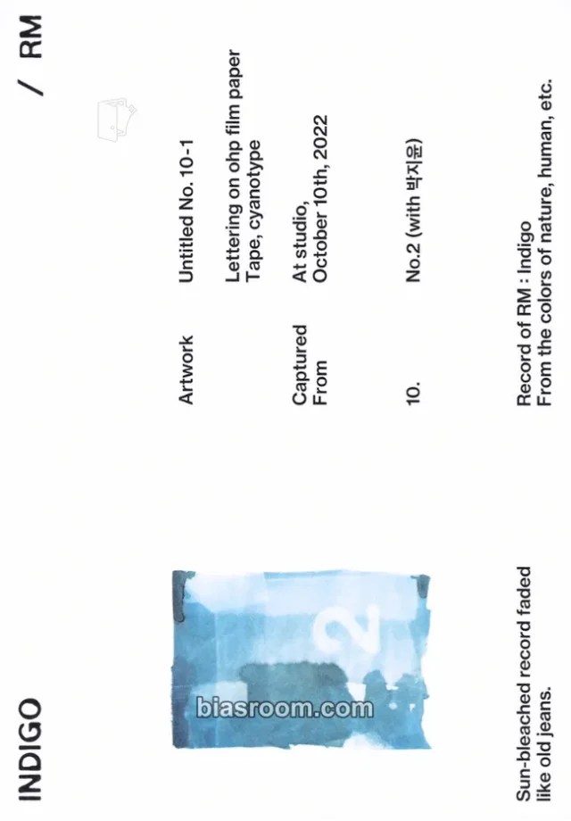BTS - RM - Indigo Album solo album postcard weverse album version