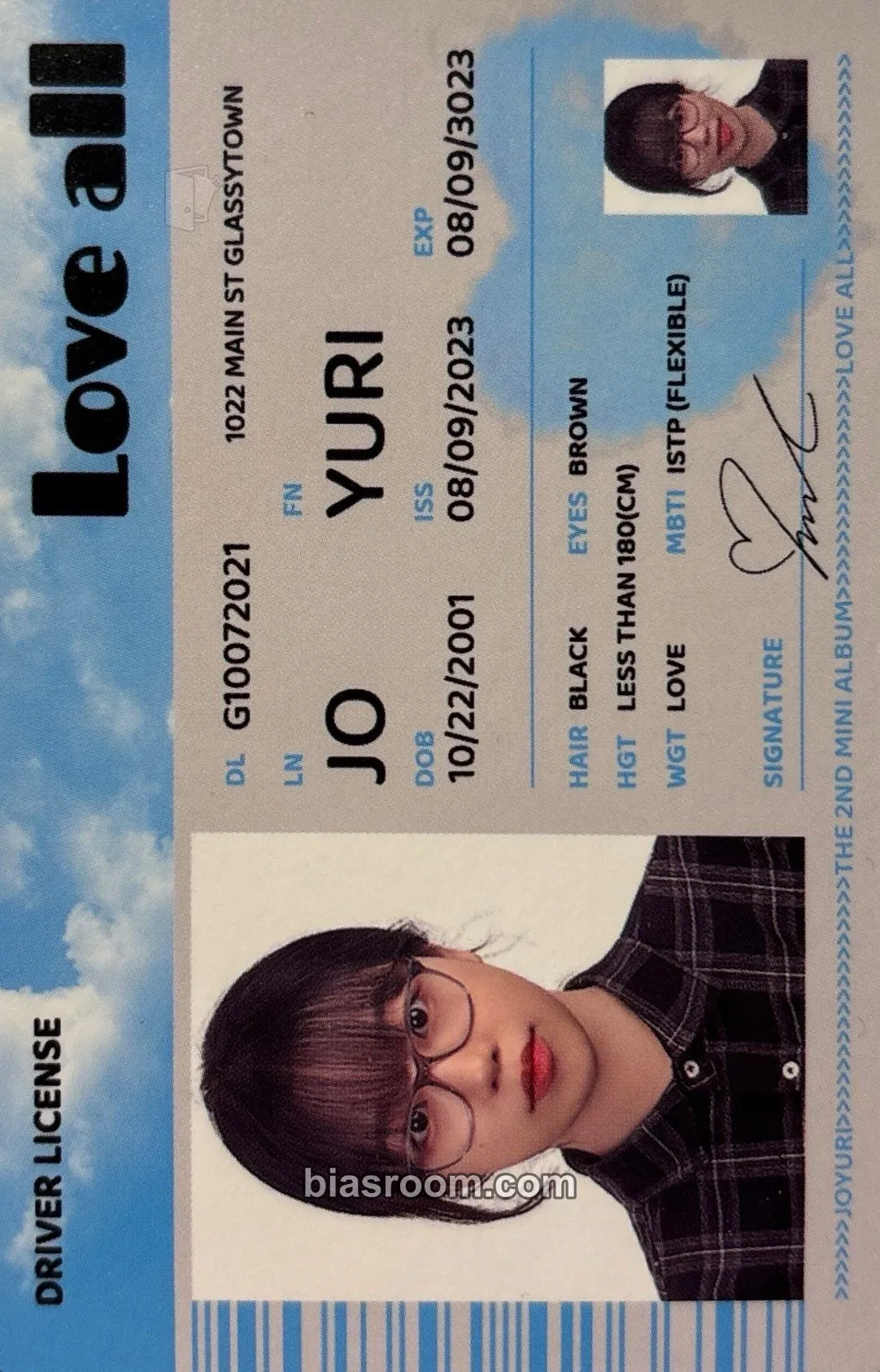 Jo Yuri Love All Photocard - Jo Yuri K-pop photocard