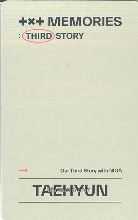Taehyun Memories - Third Story (DVD and Digital Code) Photocard