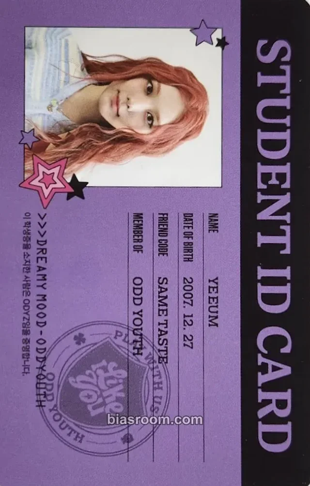 ODD YOUTH - Yeeum - I Like You Album id card backpack version