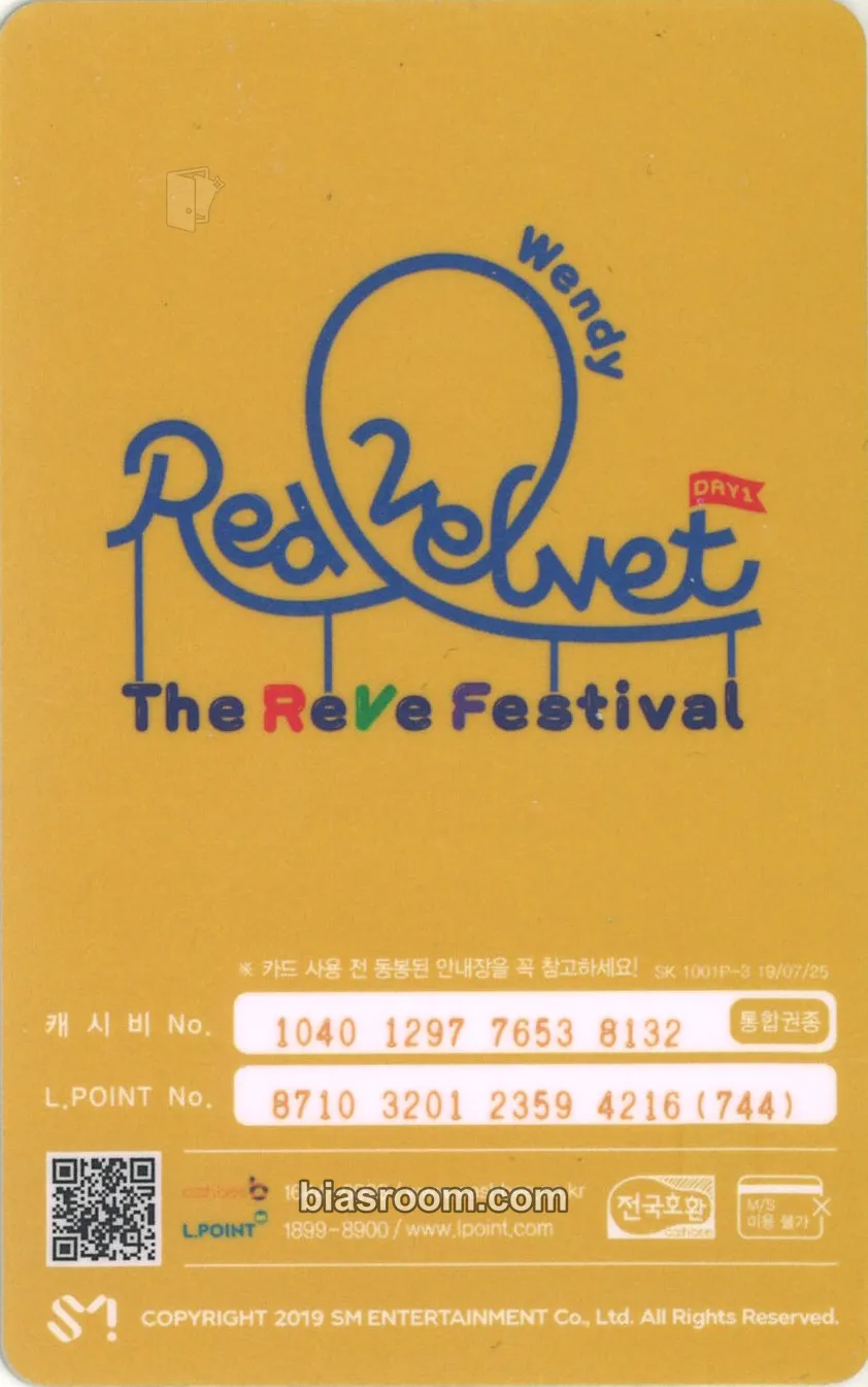 Wendy The ReVe Festival: Day 1 Photocard - Red Velvet | Bias Room