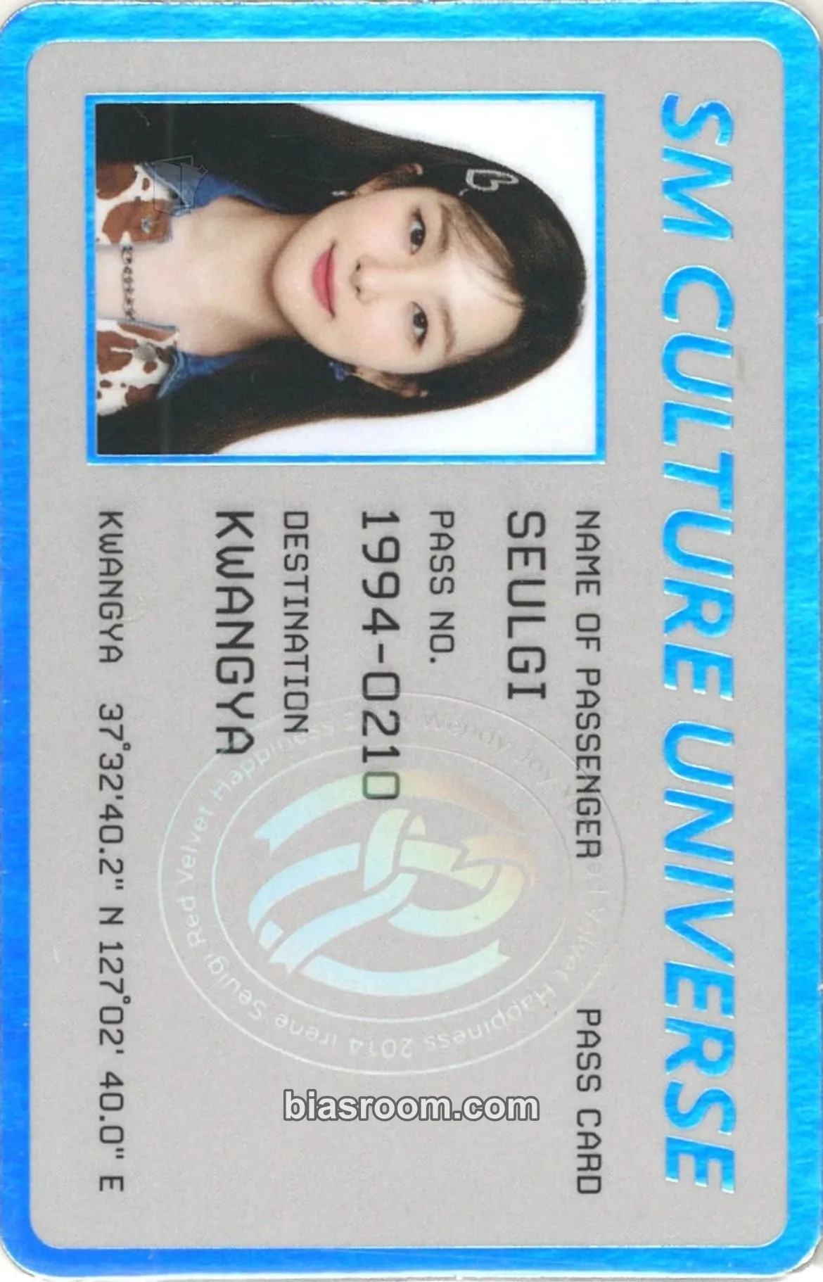 Seulgi SMTown Live 2022: SMCU Express Photocard - Red Velvet - Red Velvet K-pop photocard